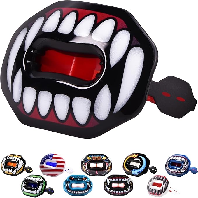 Oral Mart Flag Football Mouth Guard with 3D LipFit Design for Kids - Youth Tackle Football Mouthguard (No Boil) Cool Instant Fit Lip Guard Mouthpiece for Braces (Detachable Helmet Strap Included)