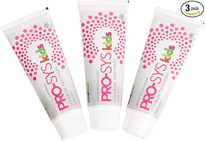 PRO-SYS® Kids Bubblegum Fluoride Toothpaste Toothgel - ADA Accepted (3 Pack)