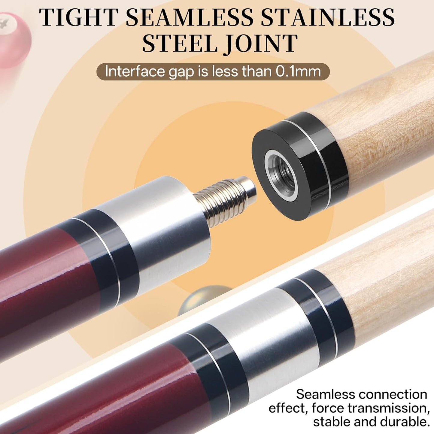 Kmise Pool Cue Stick Set - 58 Inch Pool Cues, 18~21Oz Canadian Maple Professional Billiard Cues Sticks, Pool Sticks for Adults, Multiple Colors, Pool Stick for Bar House Pool Tables Sports