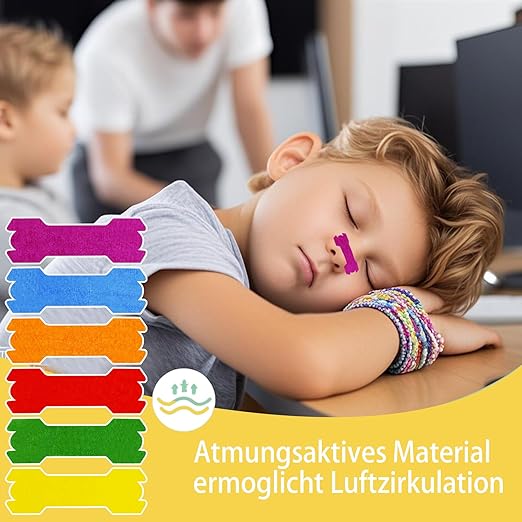 60 Pack Small Size Kids Nasal Strip, Solid Color 1.73*0.55" Extra Strength Kids Nose Strips for Breathing, Kid Nasal Congestion Relief Nasal Tape, Breathe Snoring Strips Sleep Tape for Children