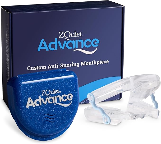 ZQuiet, Advance, Custom Anti-Snoring Mouthpiece, Adjustable Mouthguard with 4 Jaw Advancement Sizes, Slim & Low-Profile, Clear