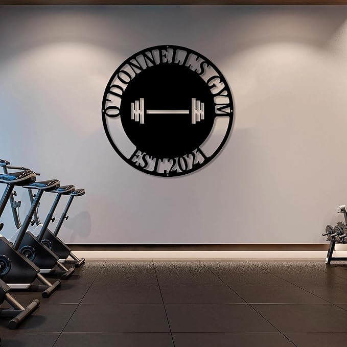 Luxury Personalized Home Gym Metal Sign, Gym Decor, Workout Room Sign