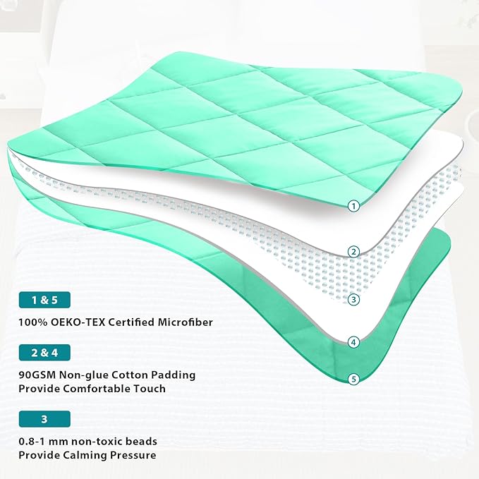 L'AGRATY Weighted Blanket - 48"x72" 20lbs Cooling Breathable Heavy Blanket with Glass Beads for Adult All-Season