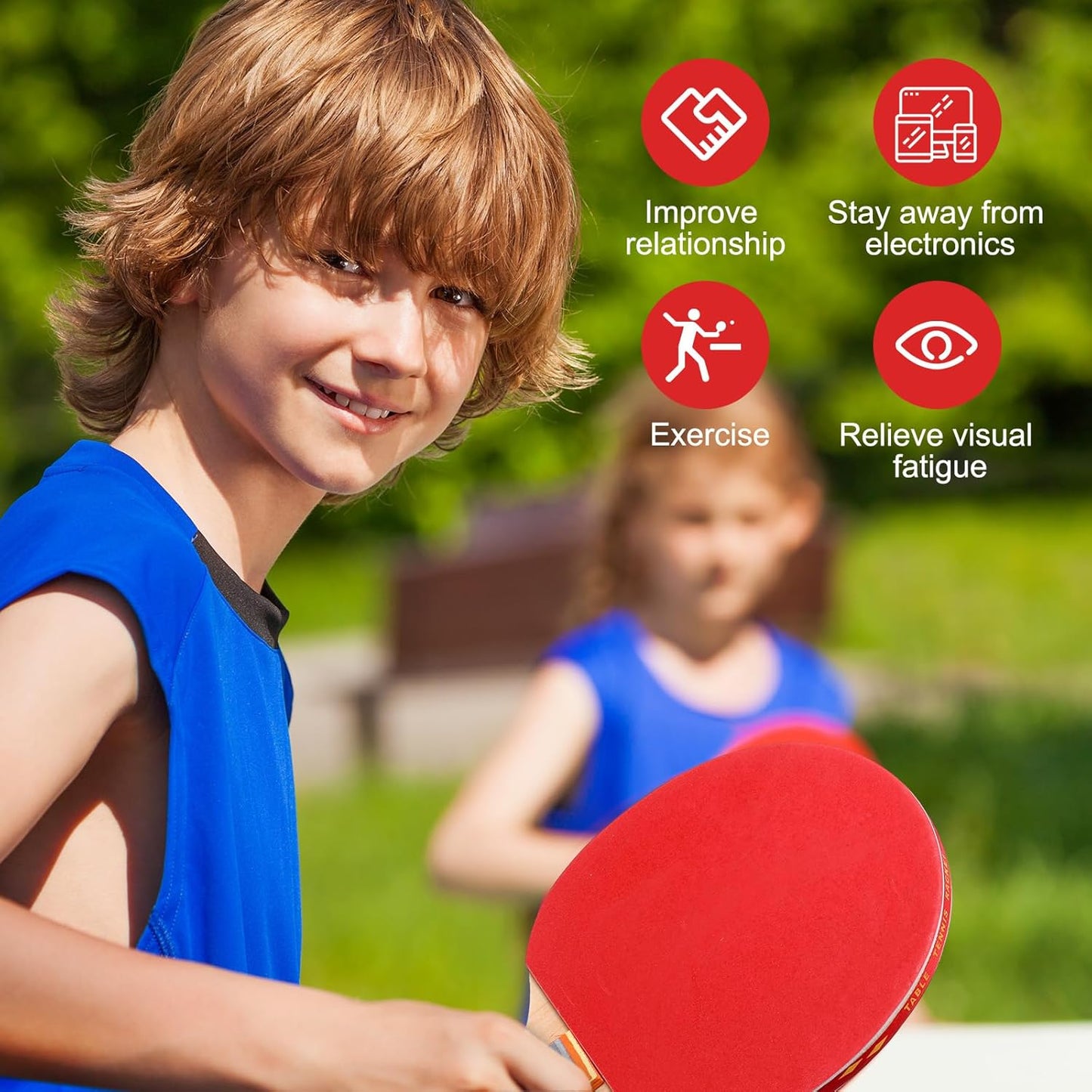 Liliful Table Tennis Rackets Set with Table Tennis Balls and Storage Bags for Indoor Outdoor Games