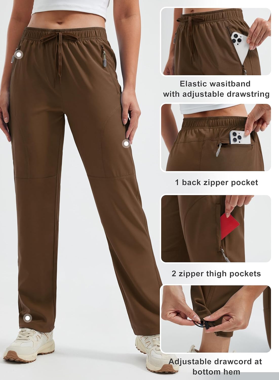 Libin Women's Hiking Pants Lightweight Quick Dry Cargo Pants Casual Safari Work Travel Clothes Petite/Regular/Tall