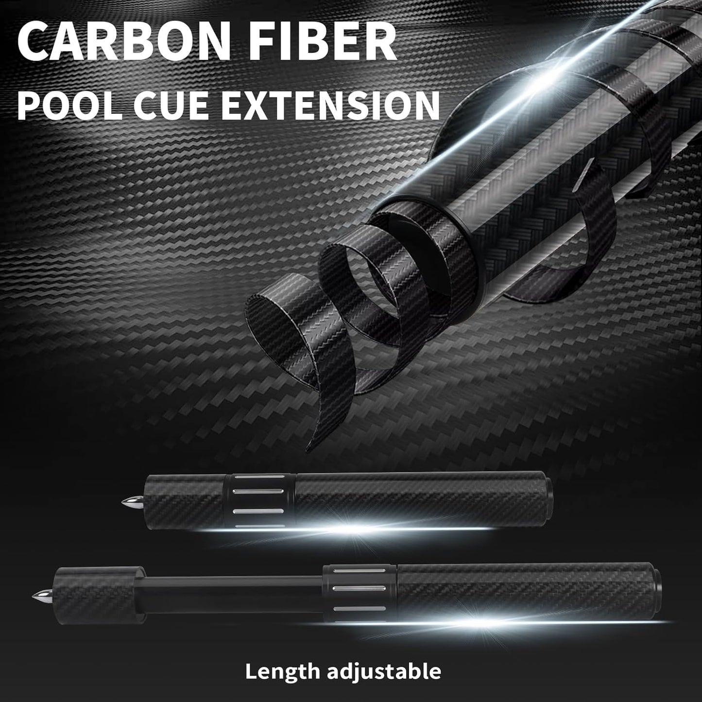 Kmise Professional Pool Cue Stick - 19 20 21oz Canadian Maple Cue Sticks, Low Deflection Shaft with Telescopic Carbon Fiber Extension, Pool Sticks for Aults, Billiard Cue Sticks with Leather Cue Case