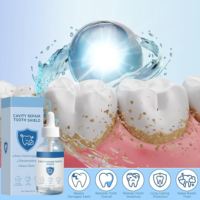 Nudenta Odontic Repair,Cavity Healing Tooth Armor Liquid–Nano Hydroxyapatite Remineralization Complex for Cavity Repair，Protects Tooth Enamel and Helps Keep Gum Healthy- 60 ML 2PCS