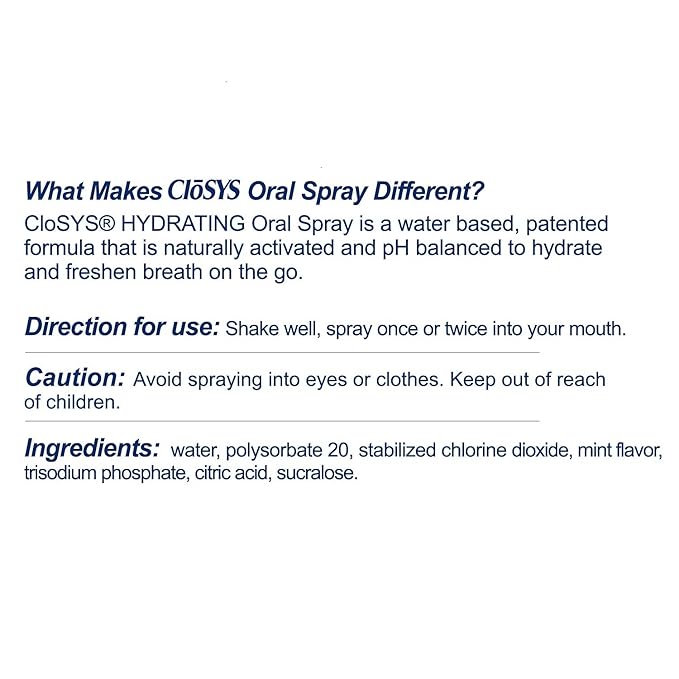 CloSYS Oral Breath Spray, 0.31 Ounce (3 Count), Mint, Sugar Free, pH Balanced, Fights Bad Breath