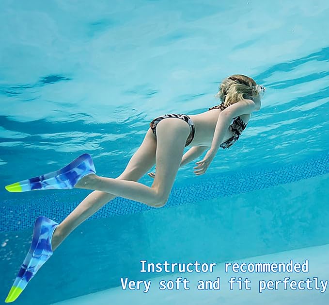 Kids Swim Fins,Short Comfortable Flippers for Lap Swimming and Training for Child,Girls,Boys,Beginners