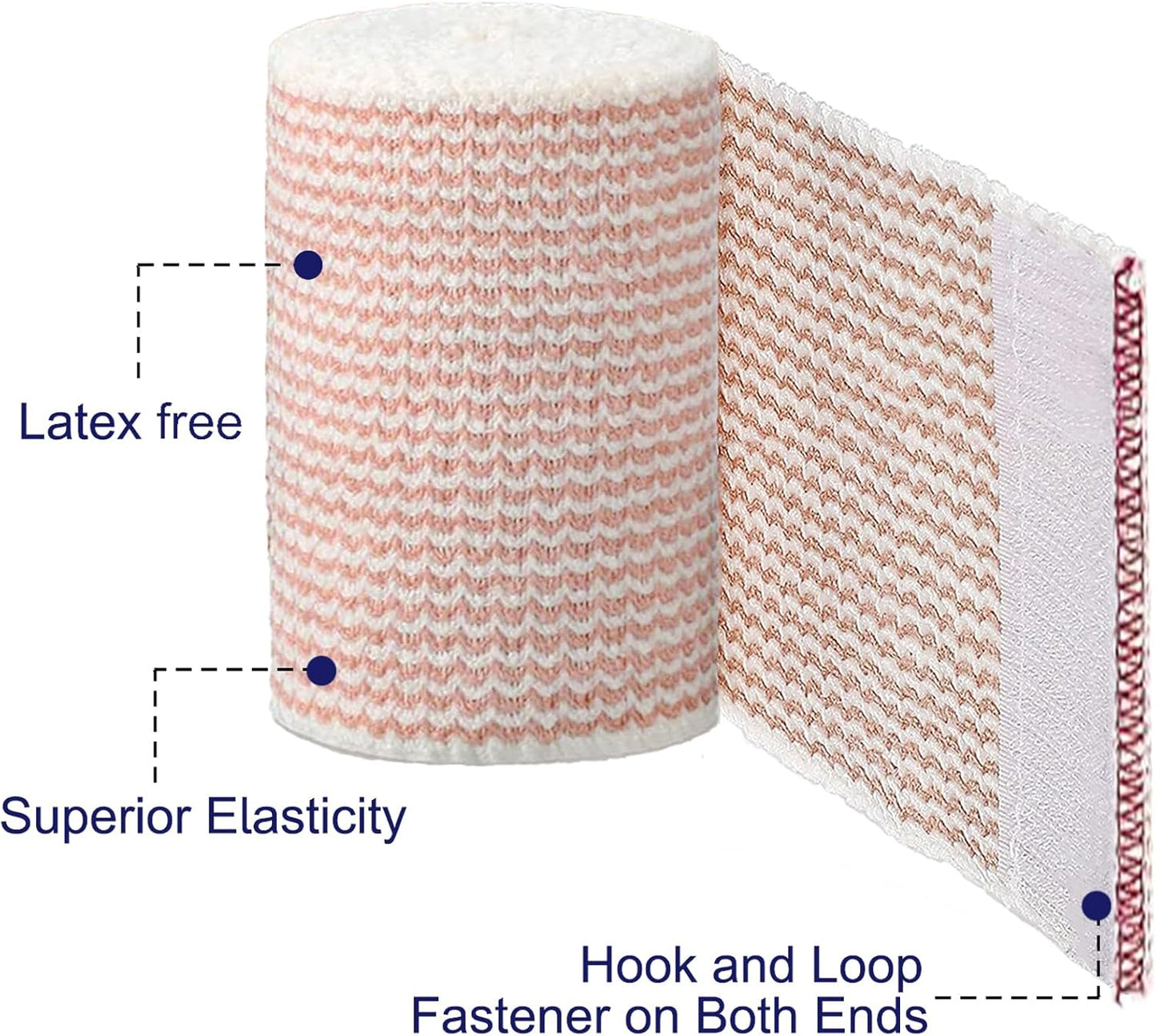 24 Pack Elastic Bandage Wrap 3” Bandage Wrap with Hook and Loop Closure on Both Ends Self Adhesive Bandage Wrap for Sports, Medical, and Injury Recovery
