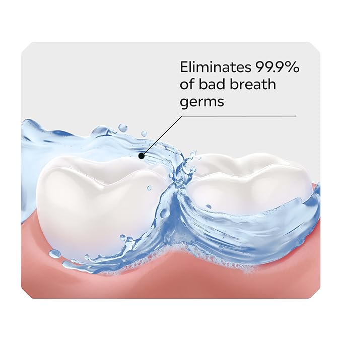 Listerine Ultraclean Alcohol-Free Tartar Control Mouthwash, Oral Rinse Fights Stain Build Up to Help Keep Naturally White Teeth, Less Intense Arctic Mint Flavor, 1L