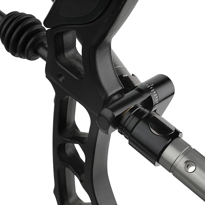 AMEYXGS Archery Bow Stabilizer for Compound Bow, 3K Carbon Fiber 6", 8", 10", 12" 15" Rods, Damping System, Weights Kit, Single Side V-Bar Mount,Quick Disconnect