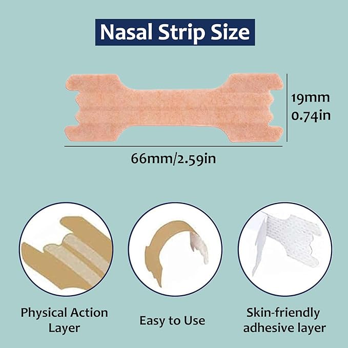 50Pcs Nasal Strips for Snoring, Nose Strips for Breathing, Snoring Aids for Men & Women, Helps Reduce Snoring & Improves Sleep