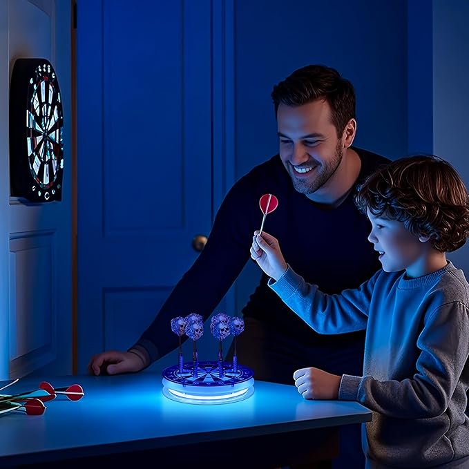 Light Up Dart Holder, Acrylic Dart Holder with Multiple Color Modes and Brightness Adjustment Function with Remote Control, Birthday Christmas Dart Gifts for Men or Darts Enthusiasts