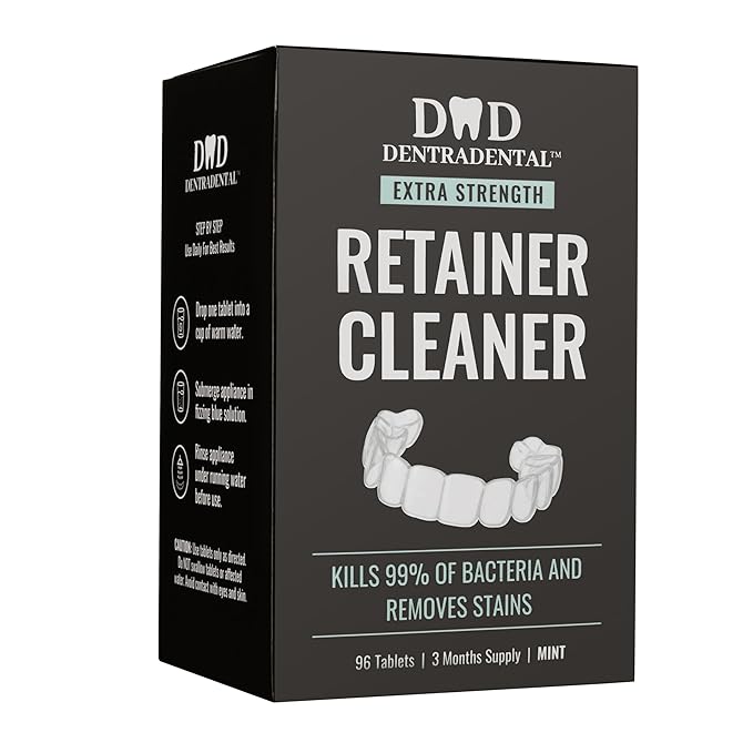 96 Count Retainer Cleaner Tablets for Aligner, Mouth Guard, Night Guard and More. Cleaning Tablets for Ultrasonic Cleaners - Fresh in 3 Minutes - 3 Month Supply - Mint