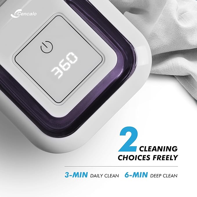 Ultrasonic Retainer Cleaner Machine with 2 Digital Timer, U-V Dental Cleaning Pod with Viewing Port,180ml Portable Denture Cleaner for Mouth Guards, Night Guards, Aligners, Brace, Jewelry, 42kHz White