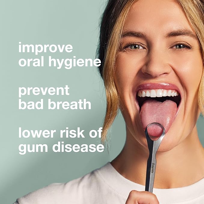 Davids Tongue Scraper for Adults and Kids, 100% Medical Grade Professional Stainless Steel Tongue Scraper, Made in USA