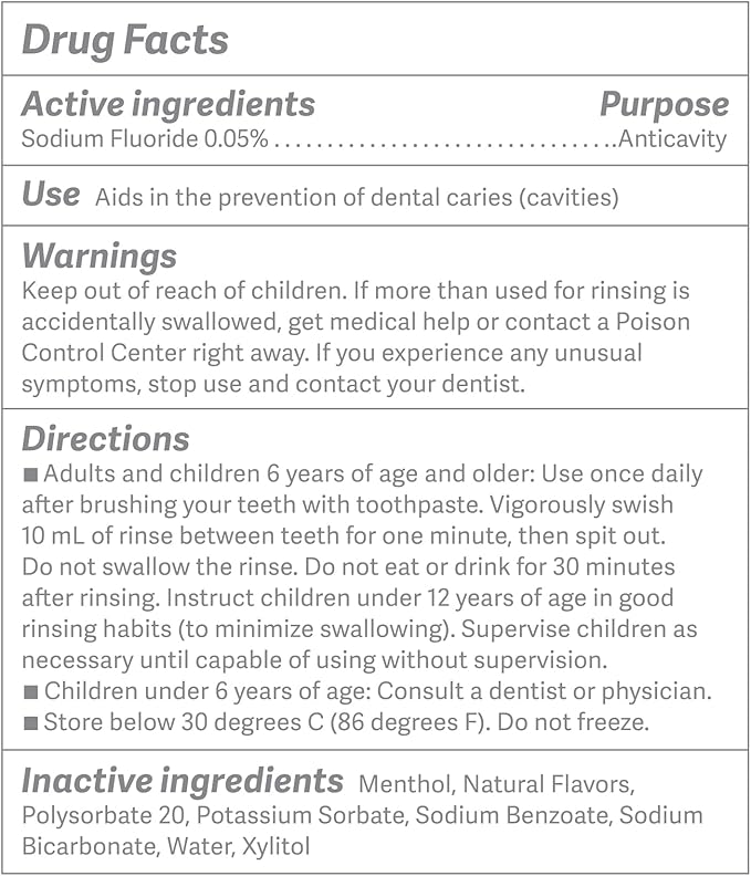CariFree Maintenance Rinse, Mint (Full Size + Travel Sized) Fluoride Mouthwash | Anti-Cavity Oral Care | Xylitol | Elevated pH | Cavity Prevention | Alcohol Free