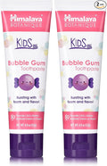 Himalaya Botanique Kids Toothpaste, Herbal, Bubble Gum Flavor, Fights Plaque, Fluoride Free, Gentle, No Artificial Flavors or Colors, SLS Free, Gluten Free, Cruelty Free, Vegan, Foaming, 4 Oz, 2 Pack
