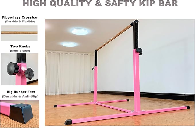 4FT/5FT Gymnastic Bar Set Gymnastics Horizontal Bar Gymnastics Kip Bar for Kids Home Use