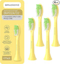 Brushmo Replacement Toothbrush Heads, Compatible with Philips One for Sonicare Electric Toothbrush Handles HY1022, 4 Standard Heads with Tongue Cleaner, Soft Dupont Bristles, BM124m, Mango