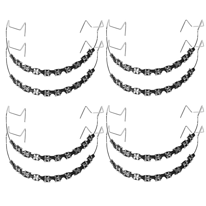 4 Pair of Temporary Tooth Decoration, Teeth Retainer Practical Brackets para Dientes Sturdy Retenedores de Dientes Ortodoncia Props for Dental Students to Practice (Black)