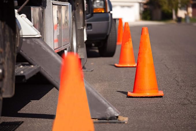 9 Inch Plastic Training Traffic Cones, Sport Cones, Agility Field Marker Cones for Soccer Basketball Football Drills Training, Outdoor Activity or Events - (Set of 10, 12, 15 or 24, 4 Colors)