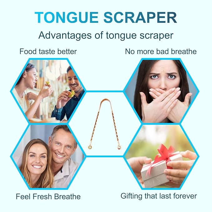 Wonder Care – Copper Tongue Cleaner Couples Pack | Copper Twister Cleaner | Tongue Cleaner Scraper for Adult | Ayurvedic Combo Pack Tongue Cleaner Scraper