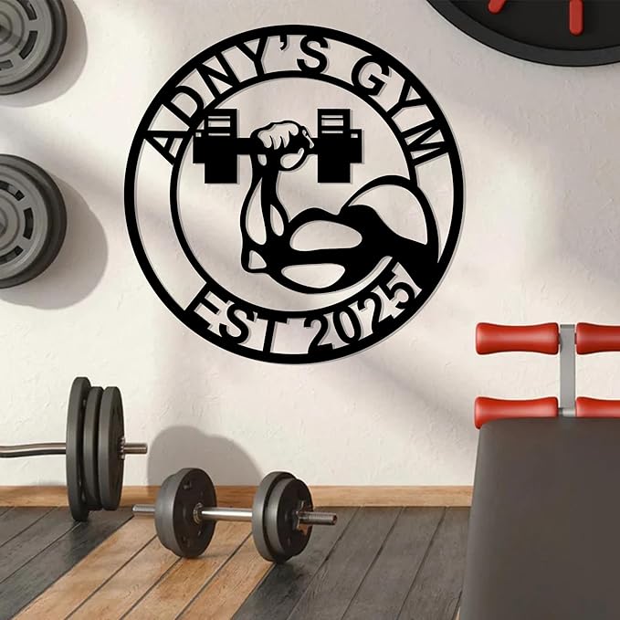 Luxury Personalized Gym Metal Sign, Custom Home Gym Sign, Home Gym Decorations, Gifts for Fitness Lovers, Workout Room Decor, Gym Signs for Home Gym, Christmas Gifts 4
