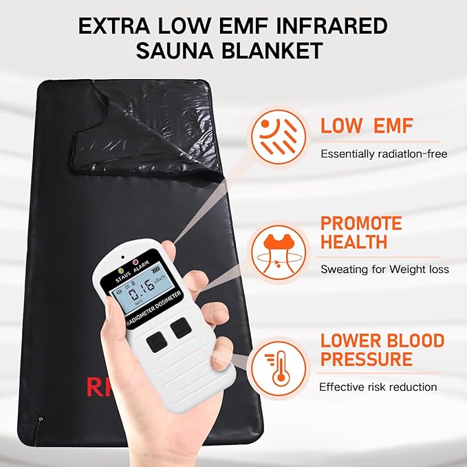 Low EMF Portable Infrared Sauna Blanket,Crystal Therapy Home Relaxation, Adjustable Timer 1-60 Min, 95-167℉ Temp Range, 6 ft x 2.95 ft, Durable PU Leather Cover