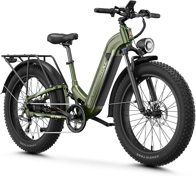 M1 Pro Electric Bike, 1800W Peak Motor Electric Bike for Adults, 48V 17.5Ah, 26'' x 4.0'' Fat Tire Electric Mountain Bike, Ebike with 85 Miles, 36MPH, 7 Speed 110Nm and Dual Suspension