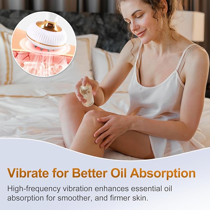 Lymphatic Drainage Massager, Anti-Cellulite & Stretch Mark Reduction Body Sculpting Machine for Legs, Arms & Belly, Skin Firming & Fat Loss, with Microcurrent, Heat, Light & Vibration