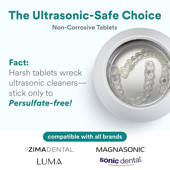Weiss Naturals Retainer Cleaner Tablets, Invisalign Cleaner, Remove Stains, Odors & Plaque, PERSULFATE FREE Night Guard & Denture Cleaner 1-Month Supply, 30 Mint Scented Tablets