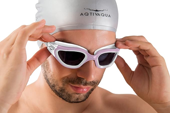 AqtivAqua Swimming Goggles, DX Wide View Swim Goggles for Adult Men Women, Anti Fog No Leaking