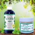 Ayurvedic Organic Mint Sesame Oil Pulling & Remineralizing Tooth Powder | Mint Flavored Organic Oral Rinse Mouthwash | Tooth Powder for Instant Teeth Whitening, Free Bundle Pack-8 FL Oz (Bottle)