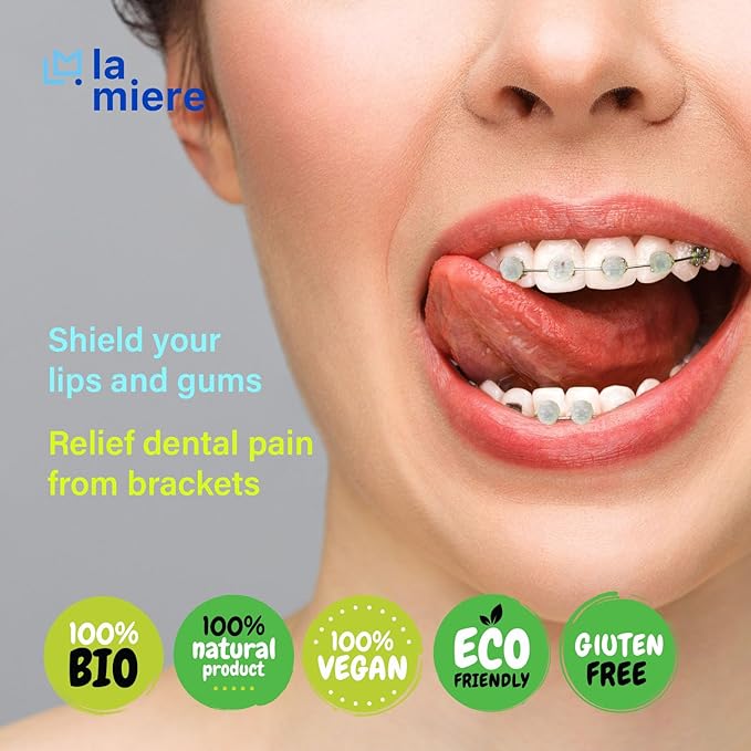 LA MIERE 2 Boxes Pre-Cut Food Grade Dental Wax Orthodontic Wax Braces Wax Shield Lips & Gums Dental Teeth Braces Wearer Unscented