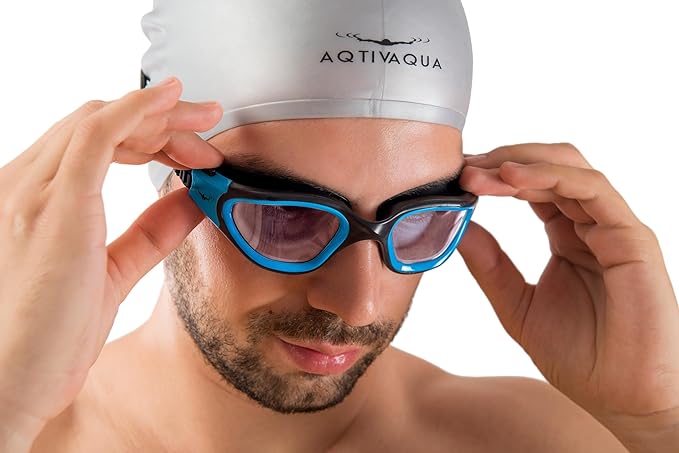 AqtivAqua Swimming Goggles, DX Wide View Swim Goggles for Adult Men Women, Anti Fog No Leaking