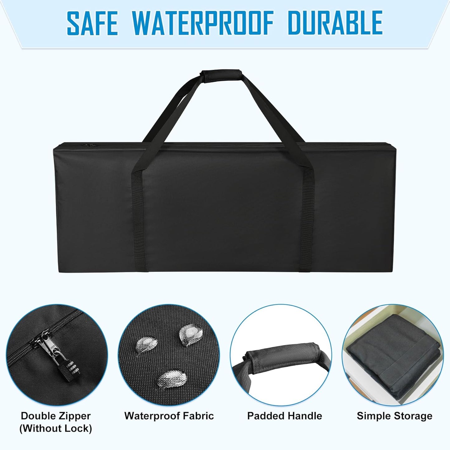 47" Sports Duffle Bag, 197L Extra Large Travel Duffel Luggage Bag with Upgrade 2-way Lockable Zippers, Durable & Water Resistant