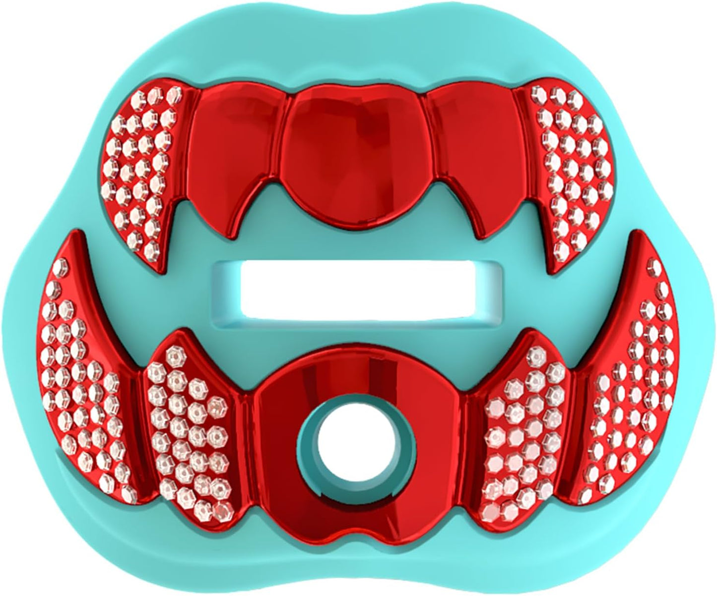 LeCool Football Mouth Guard with Connected Strap- 3D Beast Chrome Adult and Youth Mouth Guard-Mouth Piece for Sports for Maximum Air Flow and Teeth Protection