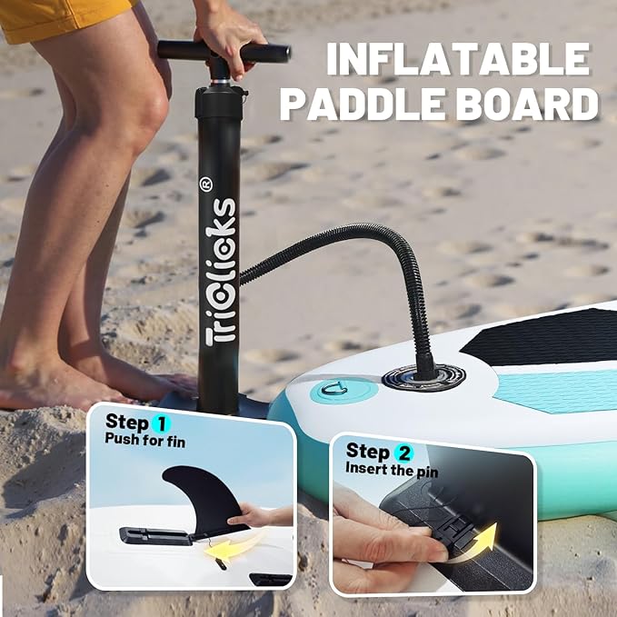 10' Inflatable Stand Up Paddle Board, Ultra-Light Wide Yoga Board for All Skill Levels with Premium SUP Paddleboard Accessories, 84L Waterproof Bag, Non-Slip Comfort Deck for Youth & Adults