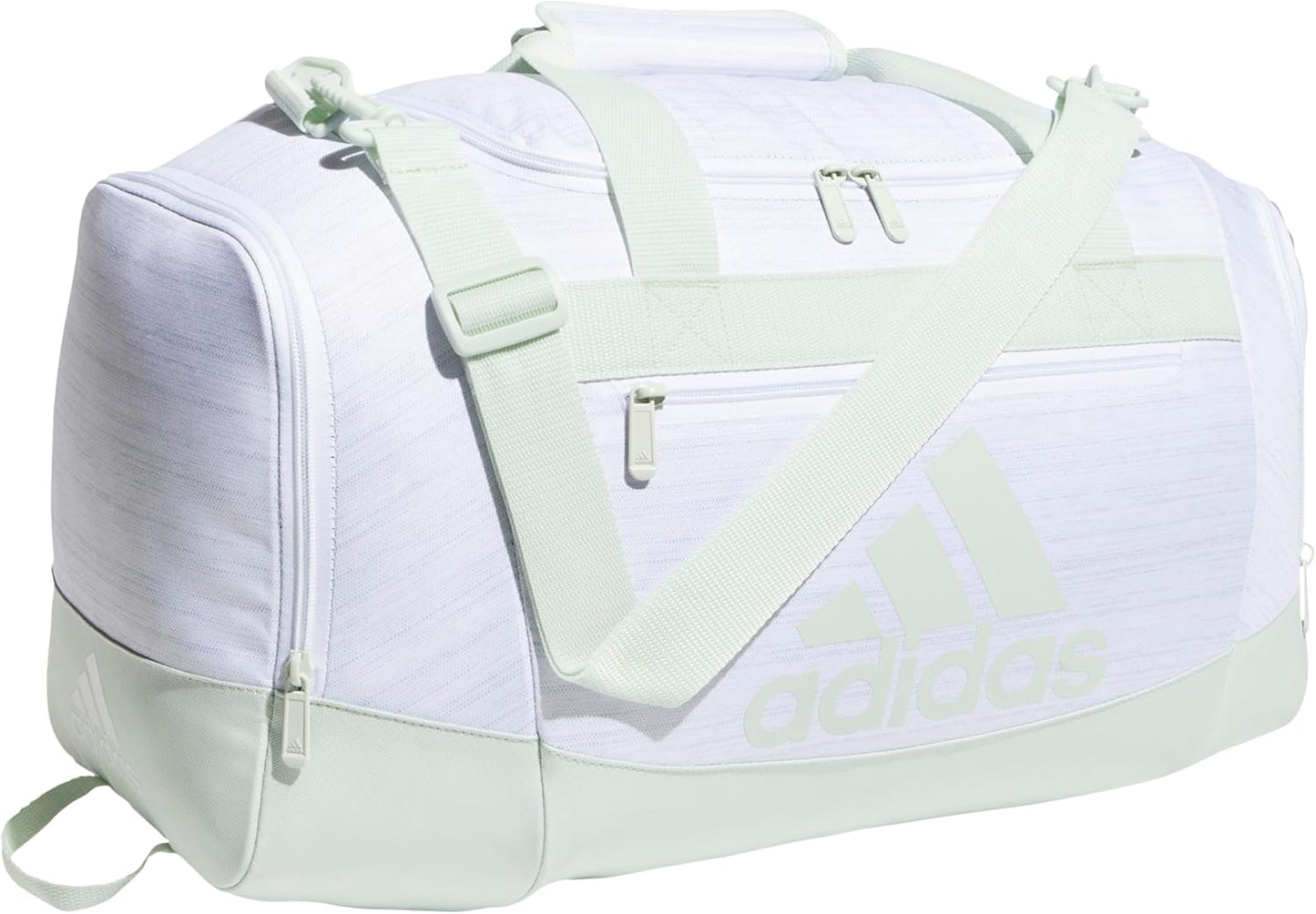 adidas Unisex Defender 4.0 Gym Duffel Bag for Men and Women, Two Tone White-Clear Onix/Linen Green, Small (38L)