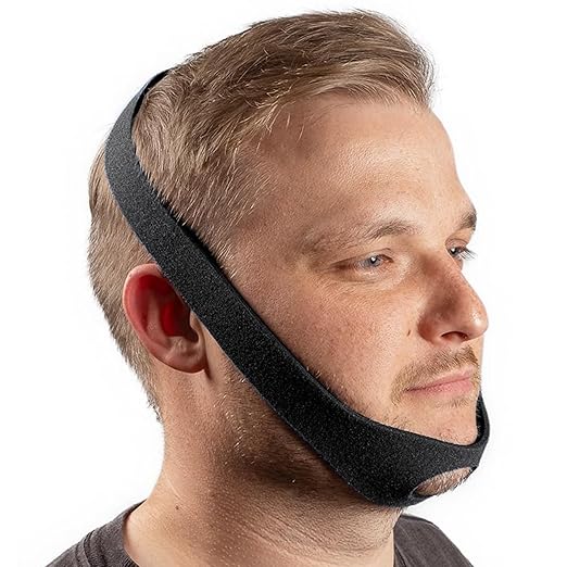 LifeSource Universal Chin Strap for CPAP Users, Made in USA, Chin Strap for Snoring Solution, Breathable, Adjustable, Latex Free, Comfortable Sleep Support for Men & Women, Snoring Support, Black