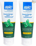 Epic Xylitol Toothpaste for Adults - Fluoride-Free Toothpaste with 25% Xylitol - SLS-Free Formula for Dry Mouth & Fresh Breath - Spearmint, 4.9oz (2-Pack)