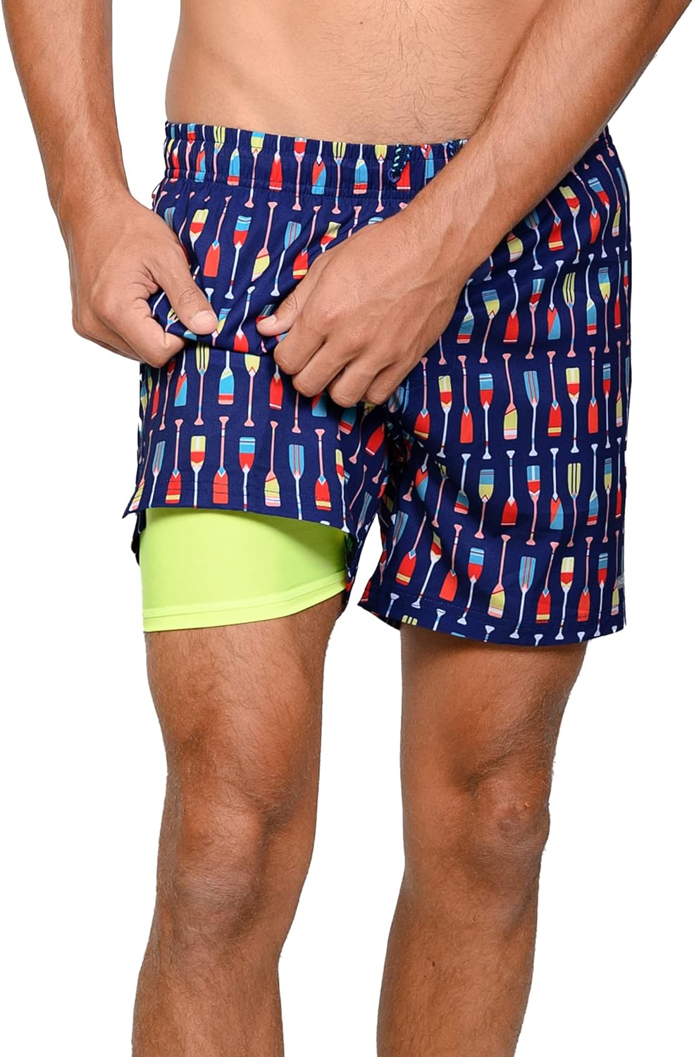 INGEAR Men's Athletic Stretch Workout Shorts Gym Quick Dry Running Trunks Boxer Lining