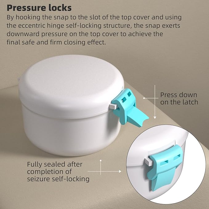 ARGOMAX Leak Proof Retainer Cleaner Case, Denture Cups for Soaking Dentures, Denture Travel Case (White+Blue).