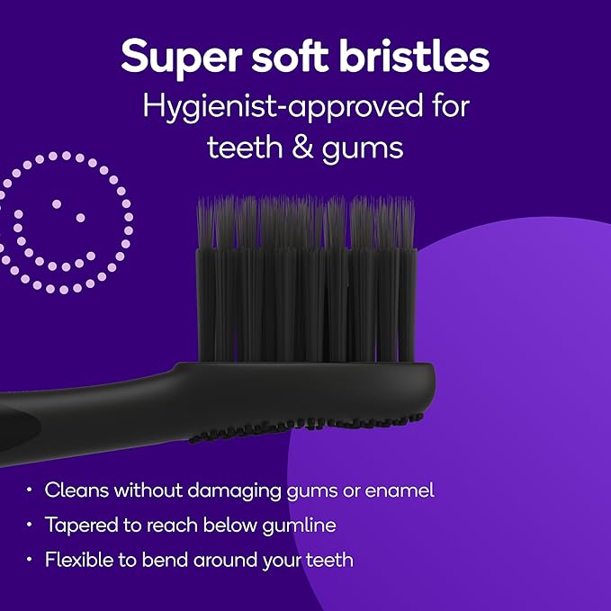 BURST Emergency Replacement Heads for Original Sonic Electric Toothbrush (Black /2 Pack) | Ultra Soft Bristles for a Fresh Start After Sickness | Deep Clean, Stain & Plaque Removal