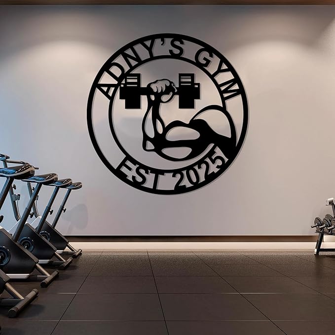 Luxury Personalized Gym Metal Sign, Custom Home Gym Sign, Home Gym Decorations, Gifts for Fitness Lovers, Workout Room Decor, Gym Signs for Home Gym, Christmas Gifts 4