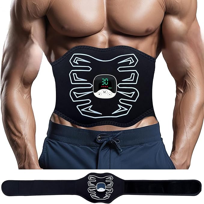 Abs Stimulator, EMS Muscle Stimulator for Gym Home Office, Abdominal Toning Belt Electric Ab Stimulator for Men Women