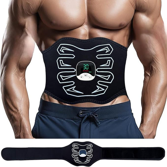 Abs Stimulator, EMS Muscle Stimulator for Gym Home Office, Abdominal Toning Belt Electric Ab Stimulator for Men Women