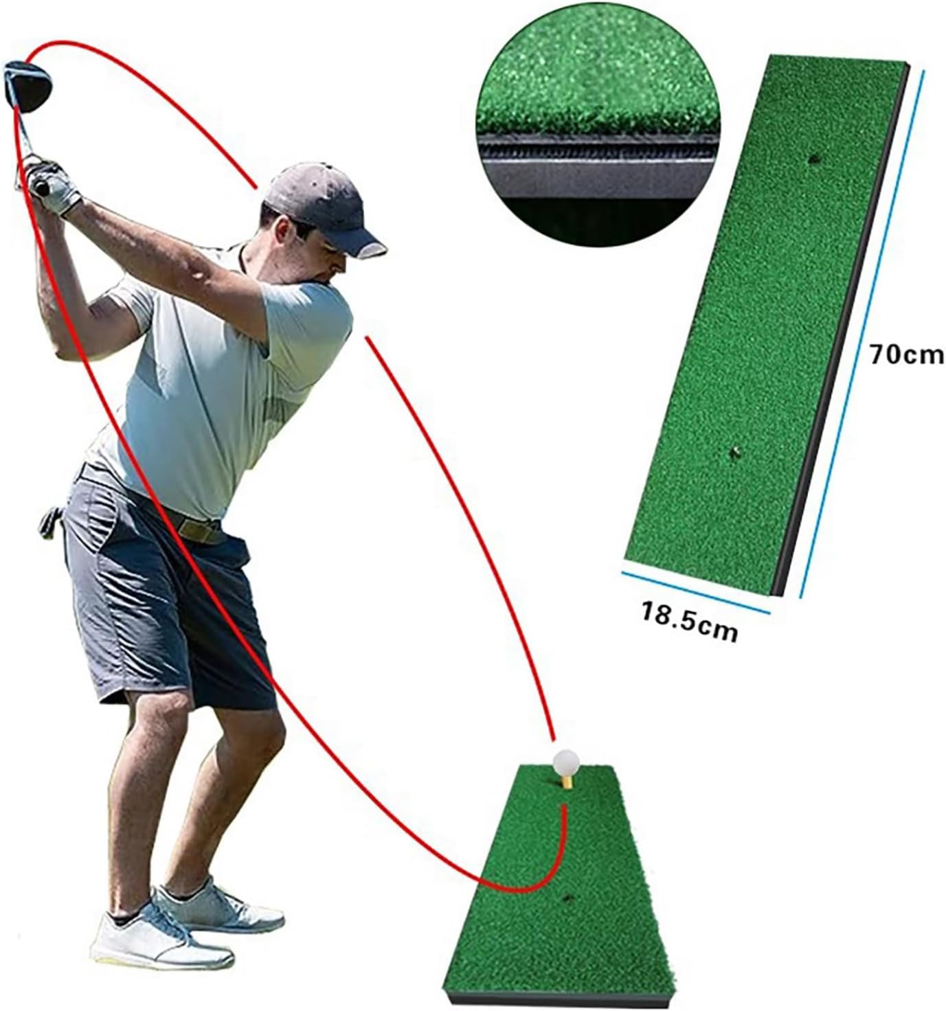 3D Cushioned Mini Golf Strike Mat - Durable Nylon Practice Pad for Indoor Outdoor Swing Training - Compact & Foldable for Easy Storage